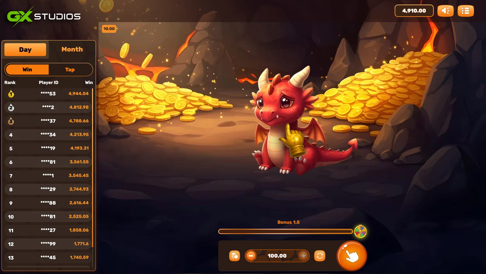 Dragon Tap - desktop gameplay