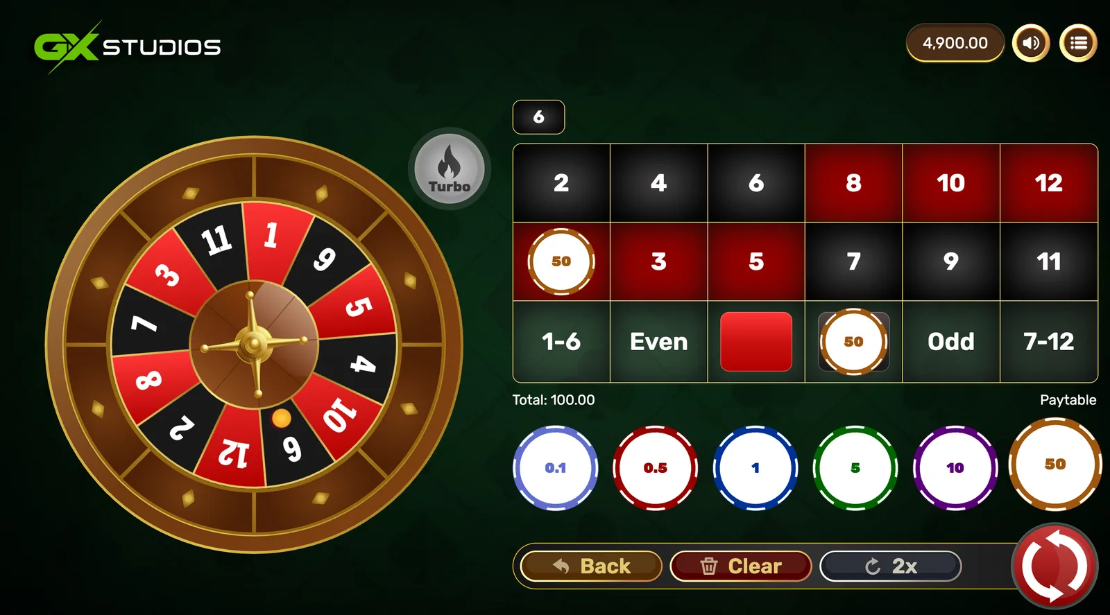 Tiny Roulette - desktop gameplay